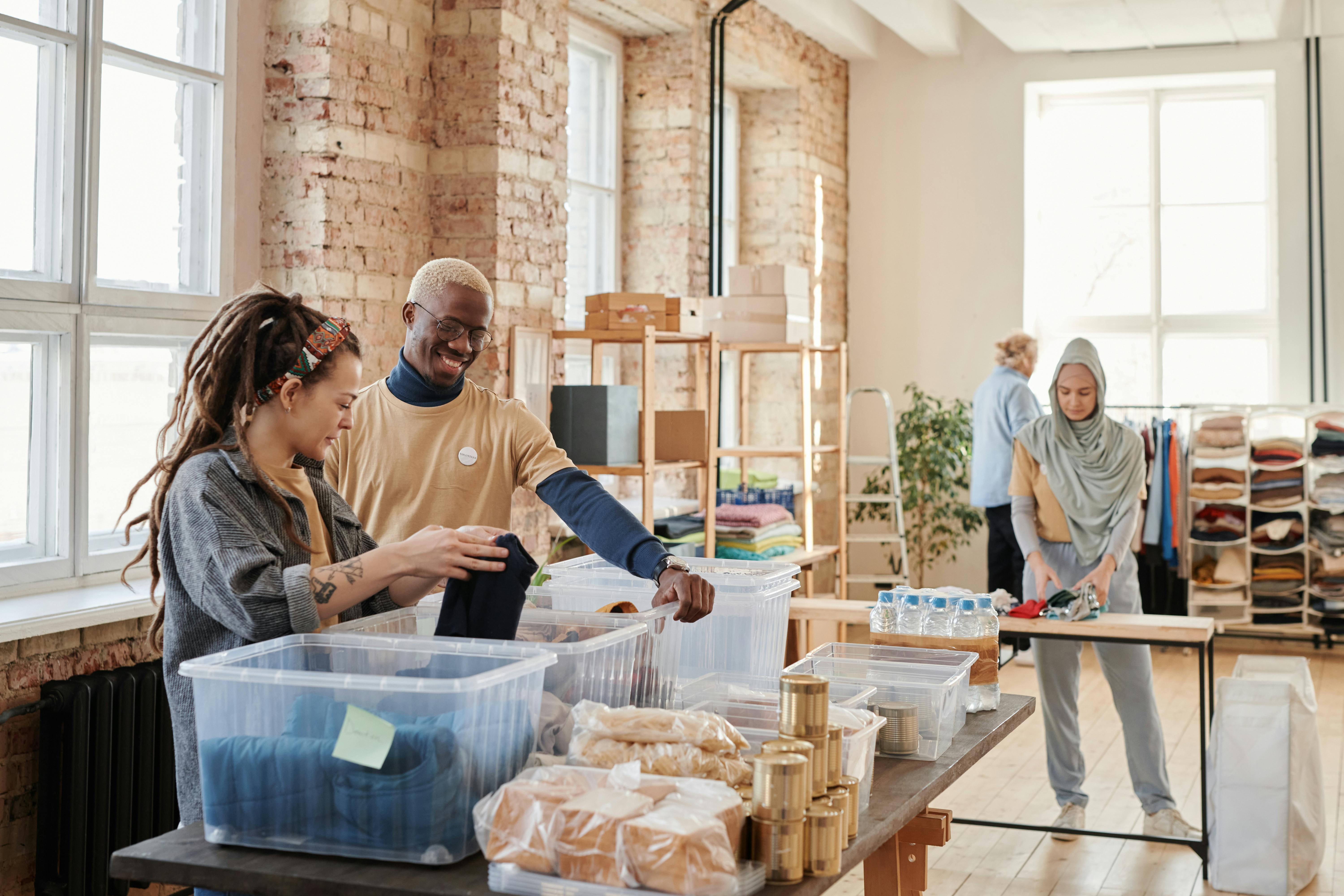 Team helping customer